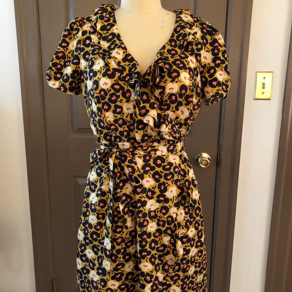 Fall Patterned Wrap Dress